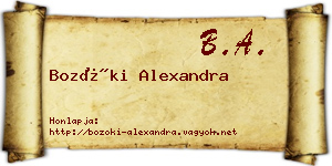 Bozóki Alexandra névjegykártya