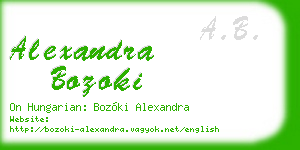 alexandra bozoki business card